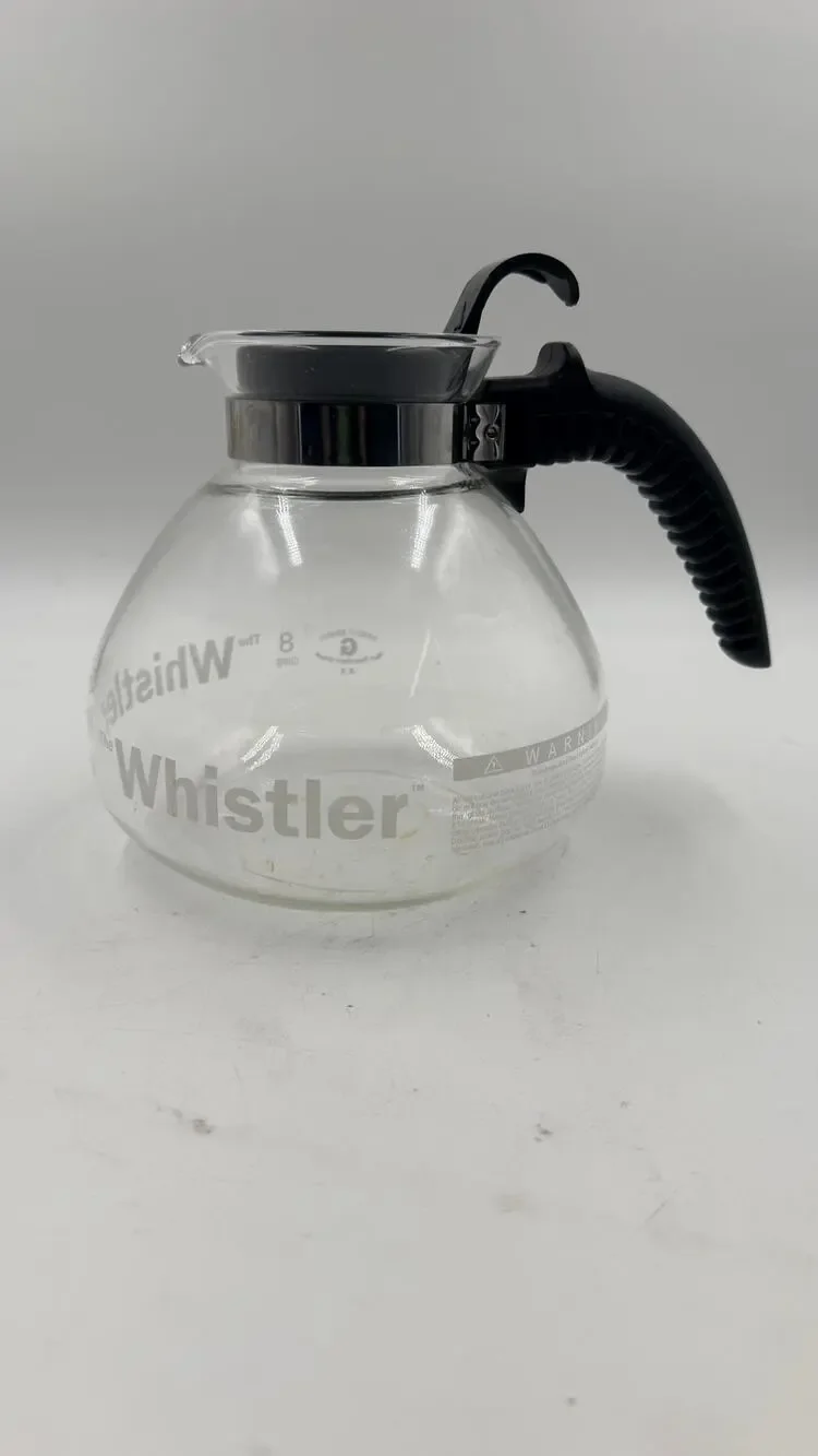 Vintage Gemco The Whistler Glass Kettle Coffee Tea Pot Carafe Vegetables 8 Cups